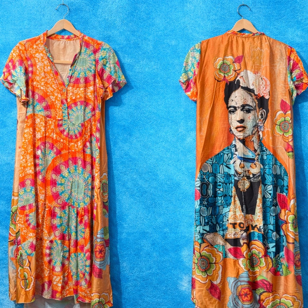 Colorful Tie-Dye Midi Dress